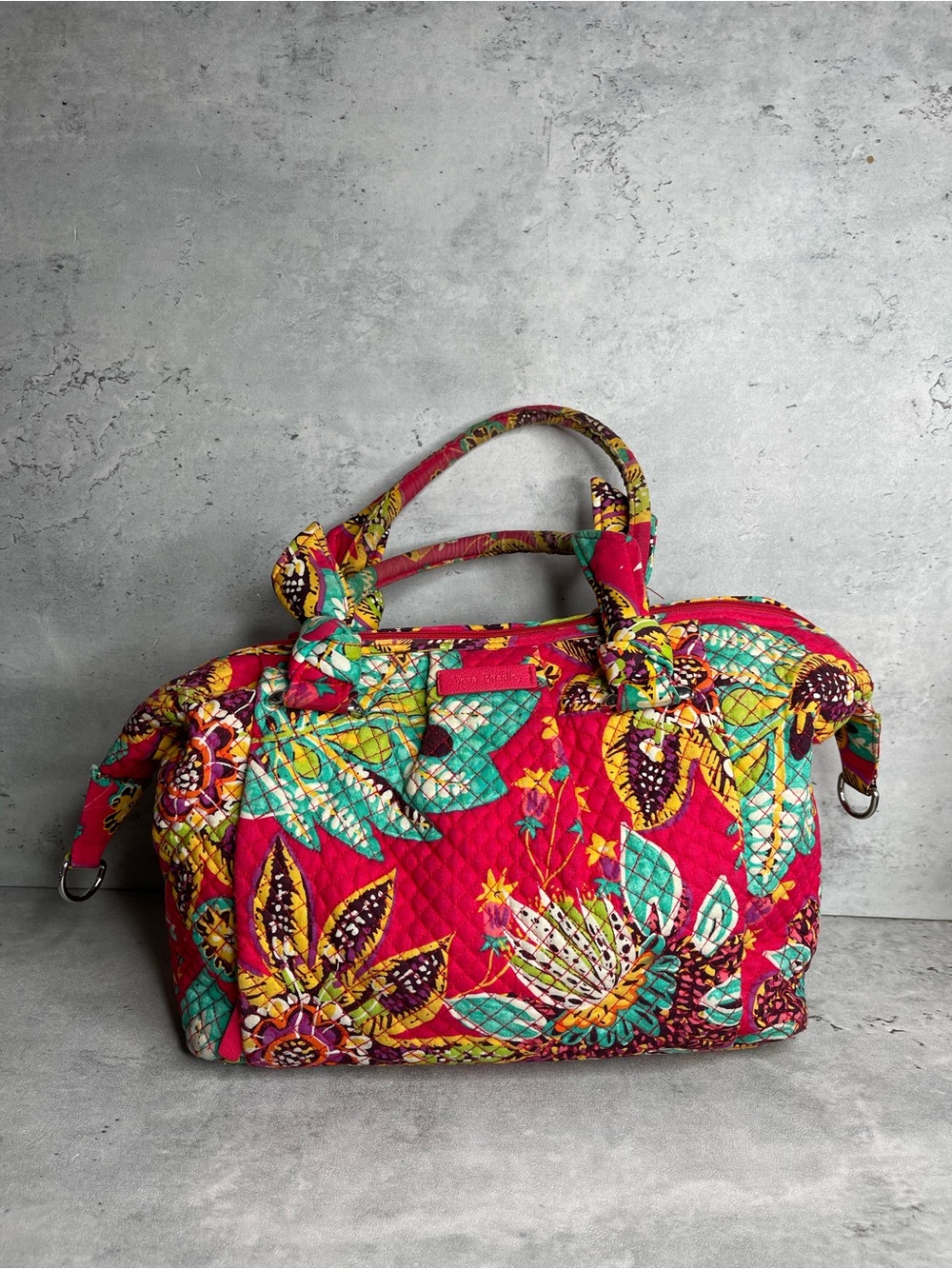 Vera Bradley Satchel Hadley Bag Rumba Pink Floral No Shoulder Strap See Pics